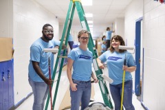Team Blue held a day of service at Red Bank High School, home to the BlueCross Technology Academy, a Future Ready Institute