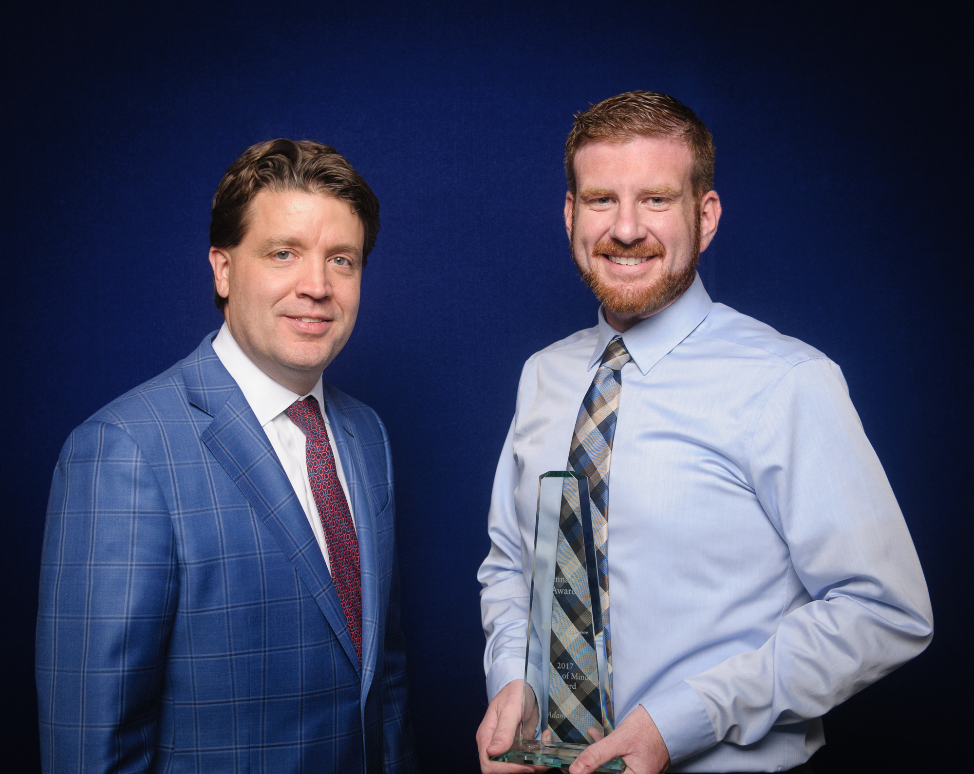 Adam Davis BlueCross Pinnacle award
