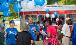 BlueCross employees and Whitehaven residents enjoy the festivities after officially breaking ground on the BlueCross Healthy Place at David Carnes Park