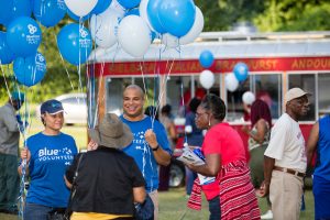 BlueCross employees and Whitehaven residents enjoy the festivities after officially breaking ground on the BlueCross Healthy Place at David Carnes Park