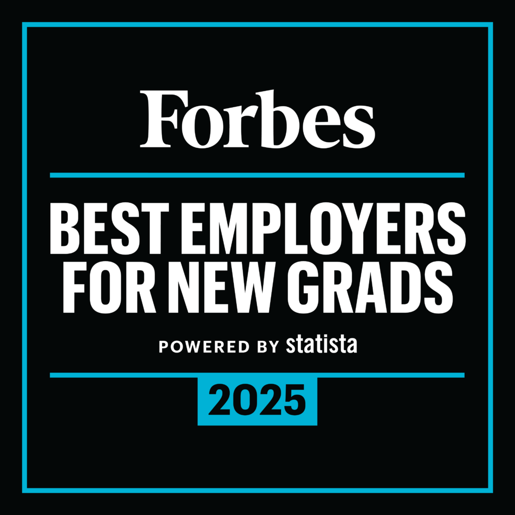 Forbes graphic of best employers for new grads