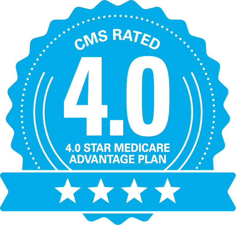 graphic showing CMS rating of 4.0 for medicare advantage